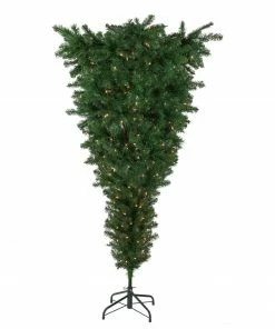 Northlight 5.5' Pre-Lit Medium Upside Down Spruce Artificial Christmas Tree, Clear Lights