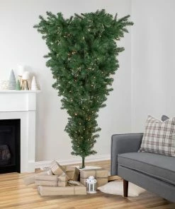 Alternative view of Northlight 5.5' Pre-Lit Medium Upside Down Spruce Artificial Christmas Tree, Clear Lights