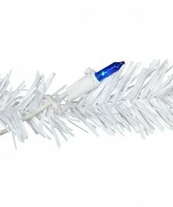 Alternative view of Northlight 4' Pre-Lit Woodbury White Pine Slim Artificial Christmas Tree, Blue Lights