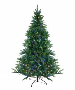 Alternative view of Northlight 9' Pre-Lit Instant Connect Noble Fir Artificial Christmas Tree - Multicolor LED Lights