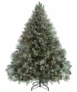 Northlight 9' Pre-Lit Green Flocked Jasper Balsam Fir Artificial Christmas Tree - Clear Lights