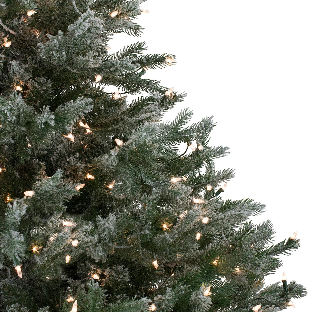 Northlight 9' Pre-Lit Green Flocked Jasper Balsam Fir Artificial Christmas Tree - Clear Lights 6 Northlight 9' Pre-Lit Green Flocked Jasper Balsam Fir Artificial Christmas Tree - Clear Lights - Image 4