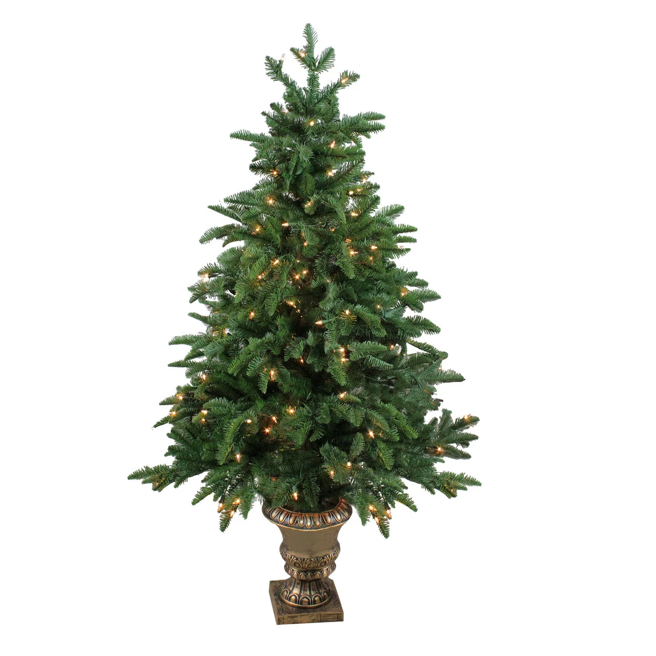 Northlight 4.5' Pre-Lit Potted Sierra Norway Spruce Slim Artificial Christmas Tree - Clear Lights 3 Northlight 4.5' Pre-Lit Potted Sierra Norway Spruce Slim Artificial Christmas Tree - Clear Lights