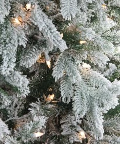 Alternative view of Northlight 6.5' Pre-Lit Full Frosted Butte Fir Artificial Christmas Tree - Clear Lights
