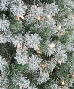 Alternative view of Northlight 6.5' Pre-Lit Medium Flocked Winema Pine Artificial Christmas Tree - Clear Lights