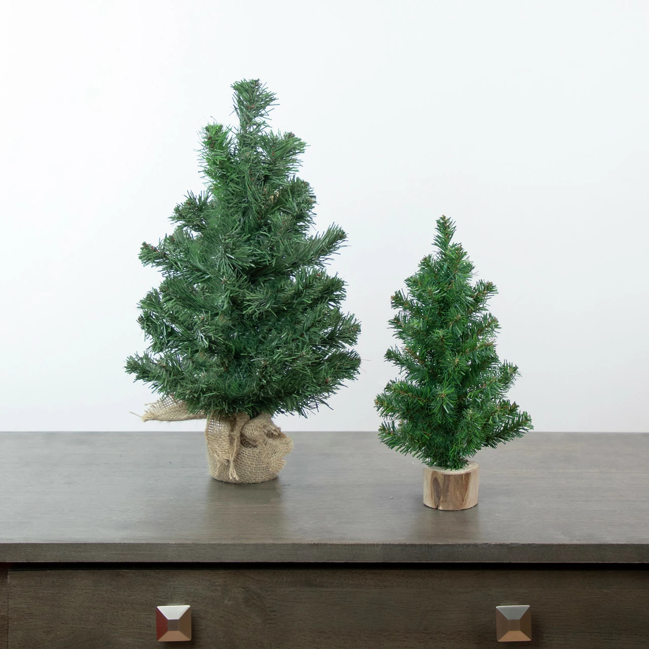 Northlight 18" Mini Pine Medium Artificial Christmas Tree In Burlap Base, Unlit 4 Northlight 18" Mini Pine Medium Artificial Christmas Tree In Burlap Base, Unlit - Image 2