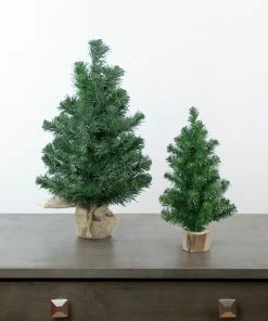 Alternative view of Northlight 12.25" Alpine Slim Artificial Christmas Tree With Wood Base, Unlit