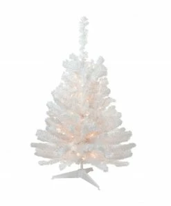 Northlight 3' Pre-Lit Snow White Artificial Christmas Tree, Clear Lights