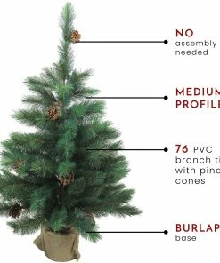 Northlight 3' Potted Royal Oregon Pine Burlap Base Full Artificial Christmas Tree - Unlit -Northlight Shop northlight v15919 thumbnail 85202.1665591527