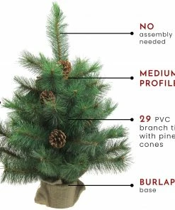 Northlight 18" Medium Royal Oregon Pine Burlap Base Artificial Christmas Tree - Unlit -Northlight Shop northlight v15923 thumbnail 87606.1604542604