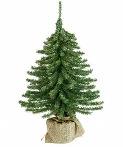 Northlight 18" Potted Downswept Mini Village Pine Medium Artificial Christmas Tree, Unlit