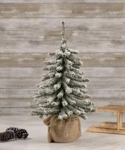 Alternative view of Northlight 15" Potted Flocked Downswept Mini Village Pine Medium Artificial Christmas Tree, Unlit