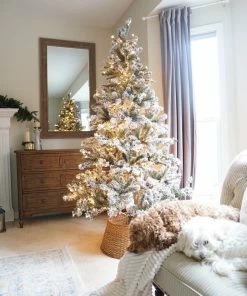 Northlight 7' Pre-Lit Flocked Balsam Pine Artificial Christmas Tree - Clear Lights -Northlight Shop northlight v15958 stylized 72074.1664901051