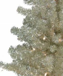 Northlight 9' Pre-Lit Metallic Sheer Champagne Artificial Tinsel Christmas Tree - Clear Lights -Northlight Shop northlight v27312 2 82236.1665580038