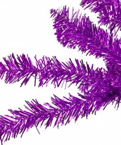 Alternative view of Northlight 4.5' Metallic Purple Tinsel Artificial Christmas Tree - Unlit