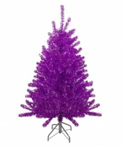 Northlight 4.5' Metallic Purple Tinsel Artificial Christmas Tree - Unlit
