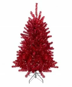 Northlight 4.5' Metallic Red Tinsel Artificial Christmas Tree - Unlit