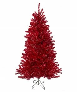 Northlight 7' Metallic Red Tinsel Artificial Christmas Tree - Unlit