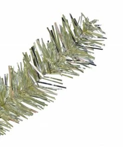 Alternative view of Northlight 6' Pre-Lit Silver Champagne Artificial Metallic Tinsel Christmas Tree - Clear Lights