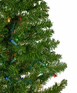 Northlight 7.5' Pre-Lit Canadian Pine Slim Artificial Christmas Wall Tree - Multicolor Lights 11 Northlight 7.5' Pre-Lit Canadian Pine Slim Artificial Christmas Wall Tree - Multicolor Lights -Northlight Shop northlight v27345 3 28191.1665610428