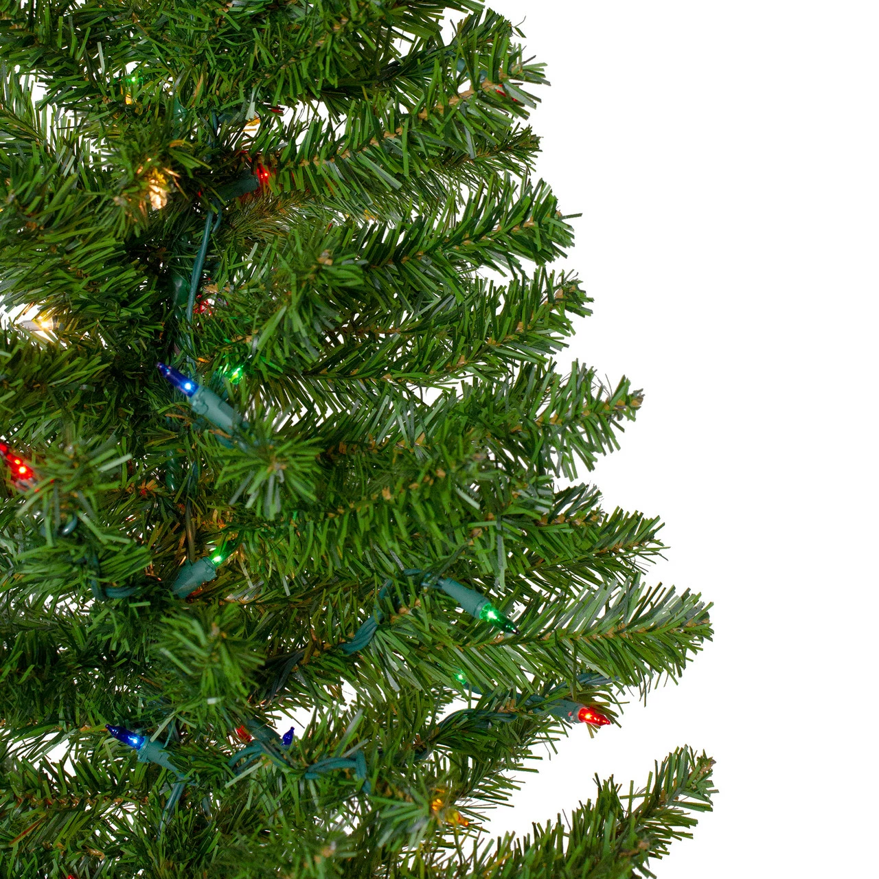 Northlight 7.5' Pre-Lit Canadian Pine Slim Artificial Christmas Wall Tree - Multicolor Lights 6 Northlight 7.5' Pre-Lit Canadian Pine Slim Artificial Christmas Wall Tree - Multicolor Lights - Image 4