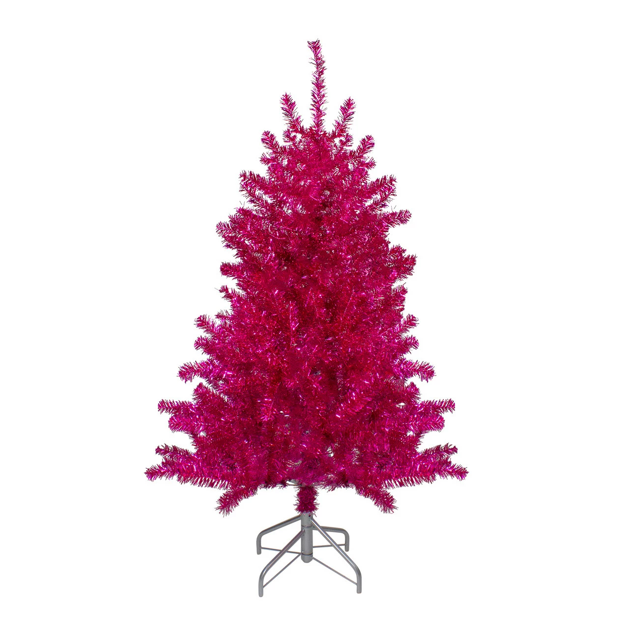 Northlight 4.5" Metallic Pink Tinsel Artificial Christmas Tree - Unlit 3 Northlight 4.5" Metallic Pink Tinsel Artificial Christmas Tree - Unlit