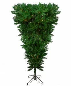 Northlight 7' Pre-Lit Green Sugar Pine Upside Down Artificial Christmas Tree - Clear Lights