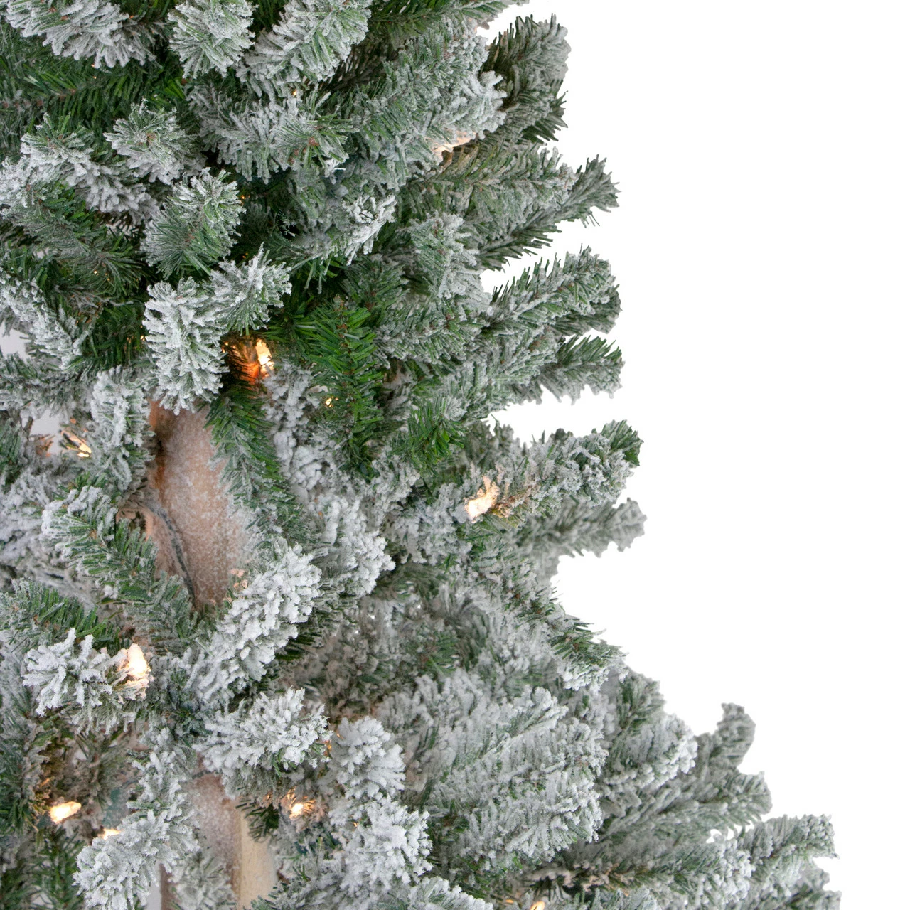 Northlight 7' Pre-Lit Pencil Flocked Alpine Artificial Christmas Tree - Clear Lights 7 Northlight 7' Pre-Lit Pencil Flocked Alpine Artificial Christmas Tree - Clear Lights - Image 5
