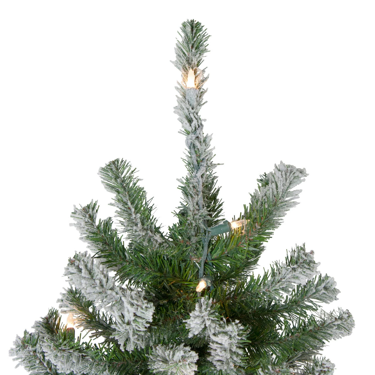 Northlight 7' Pre-Lit Pencil Flocked Alpine Artificial Christmas Tree - Clear Lights 6 Northlight 7' Pre-Lit Pencil Flocked Alpine Artificial Christmas Tree - Clear Lights - Image 4