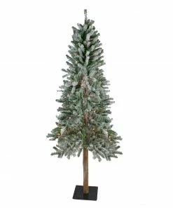 Northlight 6' Pre-Lit Flocked Alpine Artificial Christmas Tree - Multi Lights