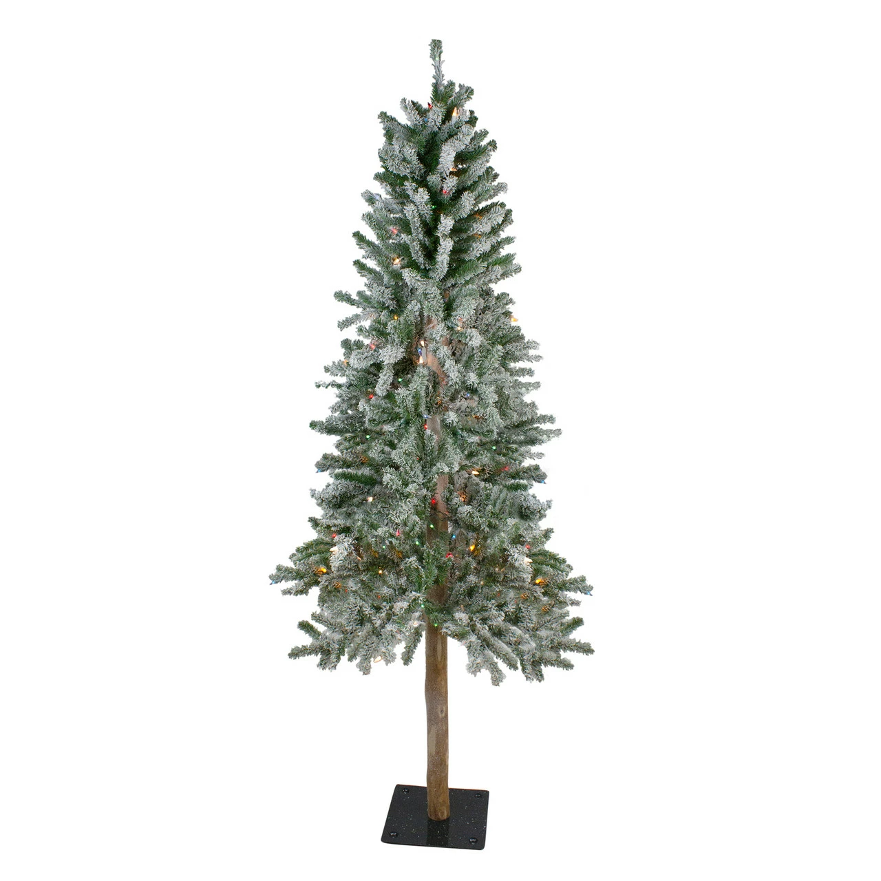Northlight 6' Pre-Lit Flocked Alpine Artificial Christmas Tree - Multi Lights 3 Northlight 6' Pre-Lit Flocked Alpine Artificial Christmas Tree - Multi Lights