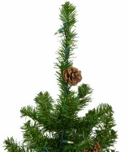 Alternative view of Northlight 3' Pre-Lit Canadian Pine With Pine Cones Artificial Christmas Tree - Clear Lights