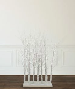 Alternative view of Northlight 4' LED Lighted White Birch Twig Tree Cluster Christmas Decoration