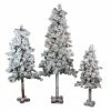 Northlight Set Of 3 Pre-Lit Heavily Flocked Alpine Artificial Christmas Trees 5' - Clear Lights -Northlight Shop northlight ynt785 fk 73611.1599786471