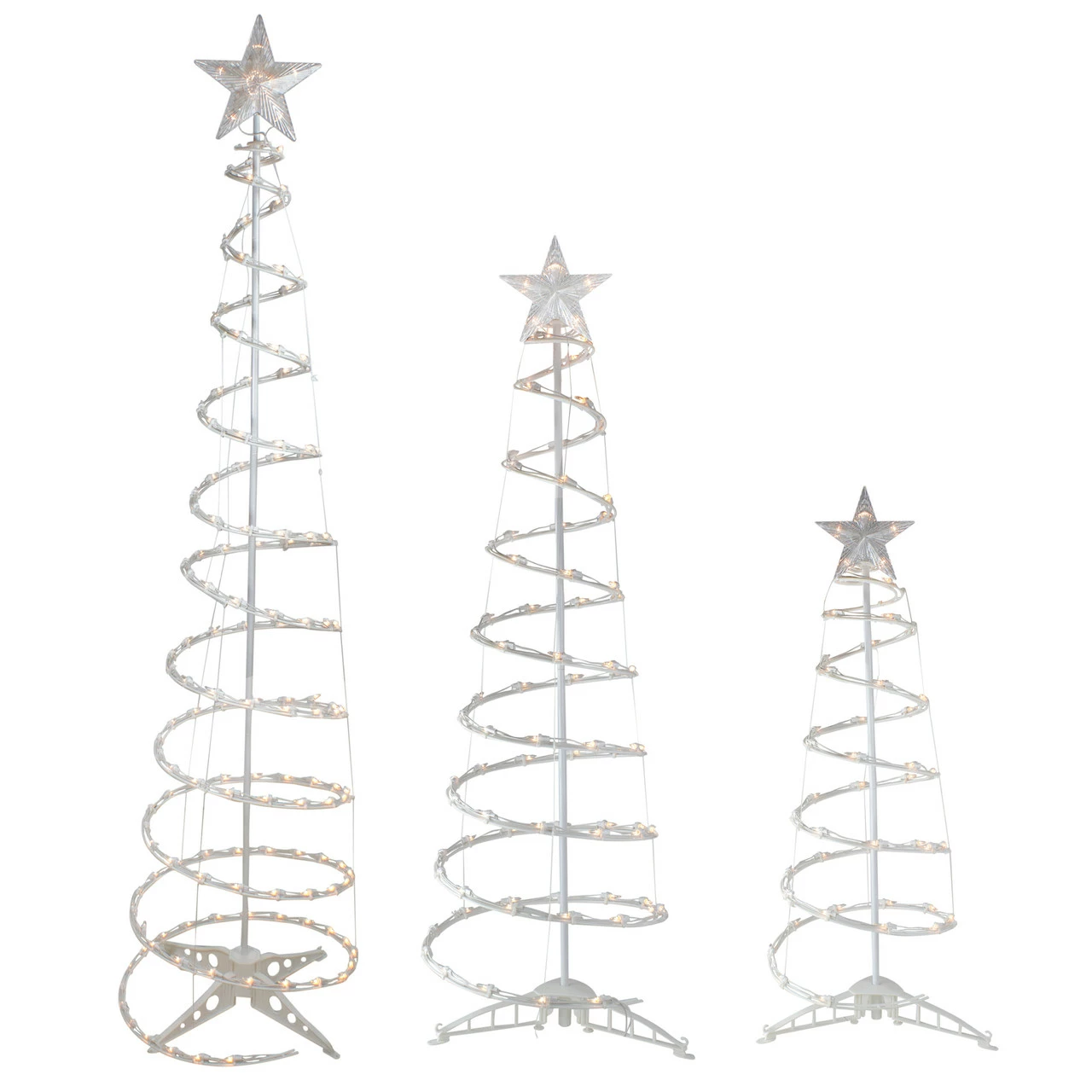 Northlight Set Of 3 Clear Lighted Spiral Christmas Trees - 3', 4', And 6' 3 Northlight Set Of 3 Clear Lighted Spiral Christmas Trees - 3', 4', And 6'
