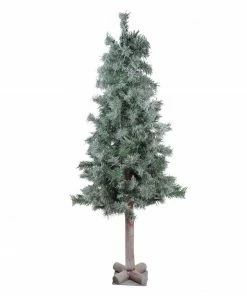 Northlight 4" X 22" Lightly Flocked And Glittered Woodland Alpine Artificial Christmas Tree - Unlit