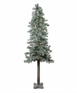 Northlight 6ft Lightly Flocked Glittered Woodland Alpine Artificial Christmas Tree - Clear Lights