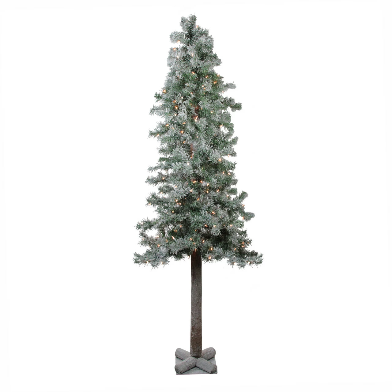 Northlight 6ft Lightly Flocked Glittered Woodland Alpine Artificial Christmas Tree - Clear Lights 3 Northlight 6ft Lightly Flocked Glittered Woodland Alpine Artificial Christmas Tree - Clear Lights