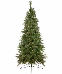 Northlight 6.5' Pre-Lit Medium Canyon Pine Artificial Christmas Wall Tree, Clear Lights
