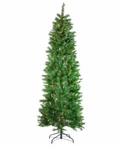 Northlight 7.5' Pre-Lit Stillwater Spruce Pencil Artificial Christmas Tree - Clear Lights