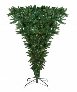 Northlight 7.5' Pre-Lit Green Spruce Artificial Upside Down Christmas Tree - Clear Lights