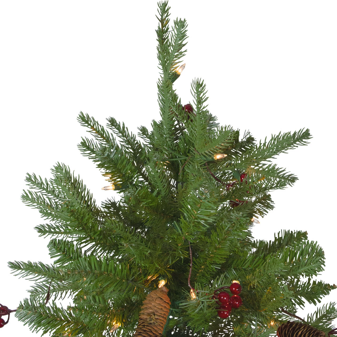 Northlight 7.5’ Pre-Lit Mixed Winter Berry Pine Artificial Christmas Tree - Clear Lights 5 Northlight 7.5’ Pre-Lit Mixed Winter Berry Pine Artificial Christmas Tree - Clear Lights - Image 3