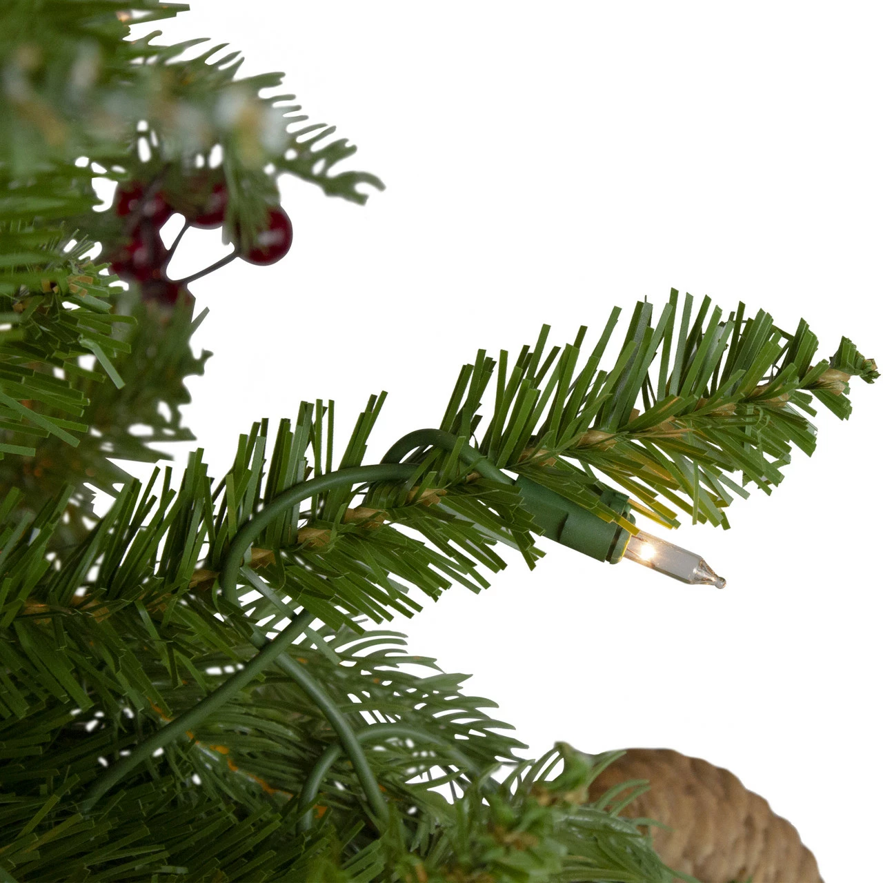 Northlight 7.5’ Pre-Lit Mixed Winter Berry Pine Artificial Christmas Tree - Clear Lights 6 Northlight 7.5’ Pre-Lit Mixed Winter Berry Pine Artificial Christmas Tree - Clear Lights - Image 4