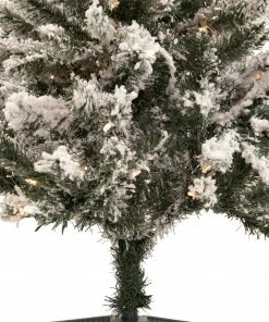 Northlight 4' Pre-Lit Flocked Pine Slim Artificial Christmas Tree, Clear Lights -Northlight Shop northlight z92855 4 25251.1660325586