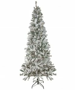 Northlight 6' Pre-Lit Slim Flocked Pine Artificial Christmas Tree, Clear Lights