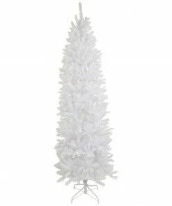 Northlight 7.5' Pre-Lit Rapids White Pine Pencil Artificial Christmas Tree, Clear Lights