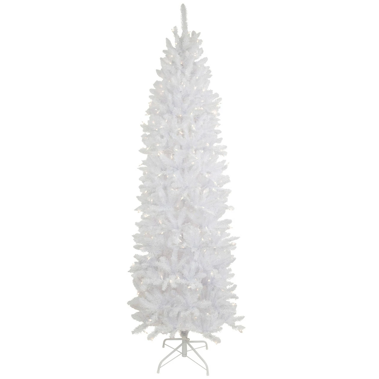 Northlight 9' Pre-Lit Rapids White Pine Pencil Artificial Christmas Tree, Clear Lights 3 Northlight 9' Pre-Lit Rapids White Pine Pencil Artificial Christmas Tree, Clear Lights