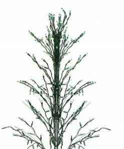 Alternative view of Northlight 9' Black Pre-Lit Artificial Cascade Twig Christmas Tree - Green Lights
