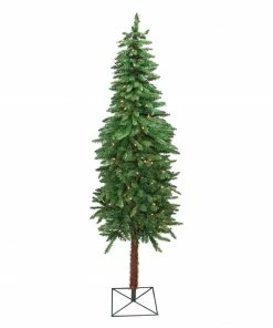 Northlight 7' Pre-Lit Slim Two-Tone Alpine Artificial Christmas Tree - Clear Lights