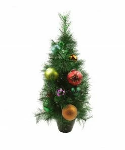 Northlight 2' Green Potted Pine Ball Ornaments Medium Artificial Christmas Tree - Unlit